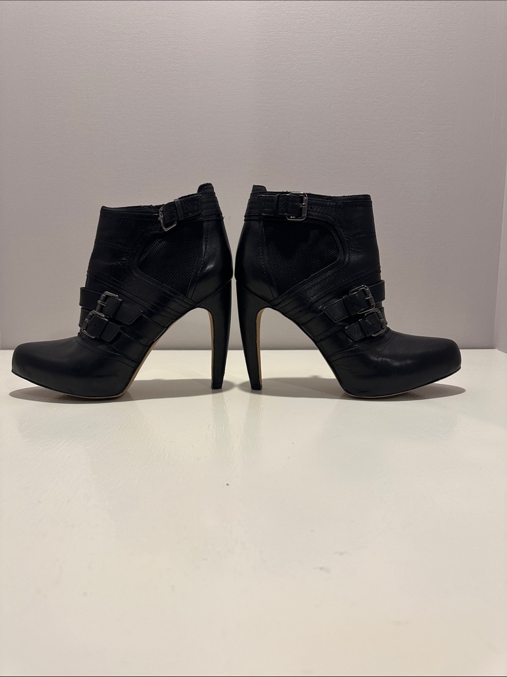 Sam Edelman Black Buckle Leather Ankle Booties